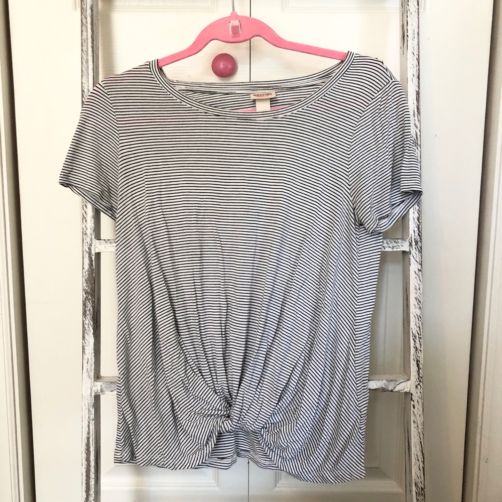 Black and white striped tee